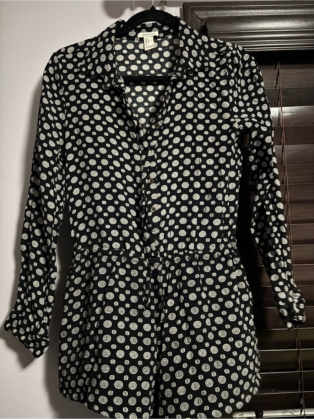Forever 21 Black & White Polka Dot Romper